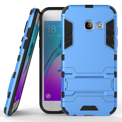 

Blue Slim Robot Armor Kickstand Shockproof Hard Rugged Rubber Back Case For SAMSUNG GALAXY A3 2017/A320