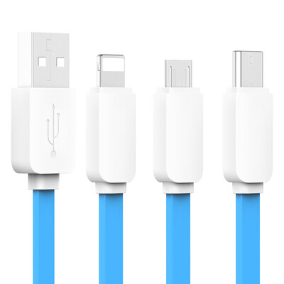 

Времена мышления (Baseus) Тип-C / Micro USB / Lightning интерфейсы тройной телефонная линия / линия зарядка зарядного кабеля перетащить три многофункциональную лазурь