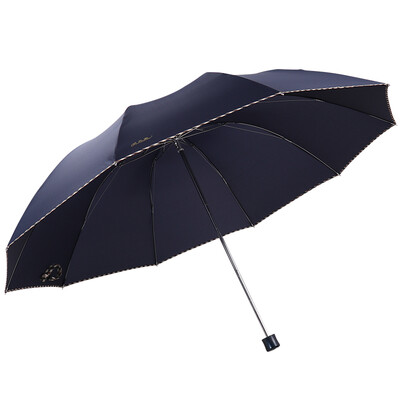 

Jingdong supermarket] heaven umbrella increase three fold sunny umbrella double umbrella strong water repellent a dry business umbrella black green 33398E