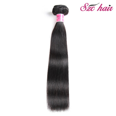 

SZC Hair 8"~26" inch Brazilian Virgin Hair Straight 1 Bundles 100g Grade 100% Unprocessed Virgin Human Hair Weave Weft Natural Col