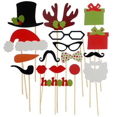 

MyMei 17pcs/Set Photo Booth Props Funny Birthday Party Wedding Mask Moustache Photo Booth Stick Photography Cosplay Halloween Mask