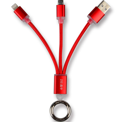 

Jinghua (JH) 1260 USB один перетащить два зарядных данных кабель Apple Samsung Huawei просо Эндрюс мобильный телефон двойной в один кабель данных многофункциональный шнур питания Китай Красный