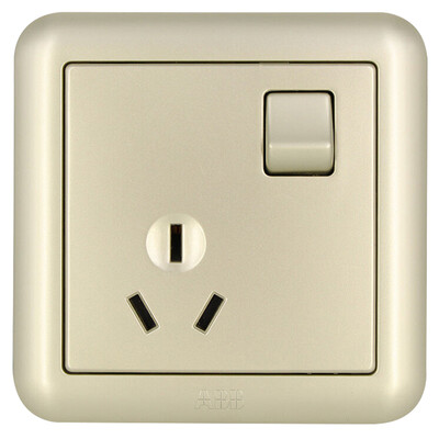 

ABB switch socket panel 10A open three holes with switch socket Dejing series gold AJ223-PG