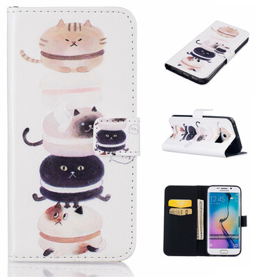 

Kitty Дизайн Кожа PU откидная крышка бумажника карты держатель чехол для Samsung Galaxy S6 Edge,