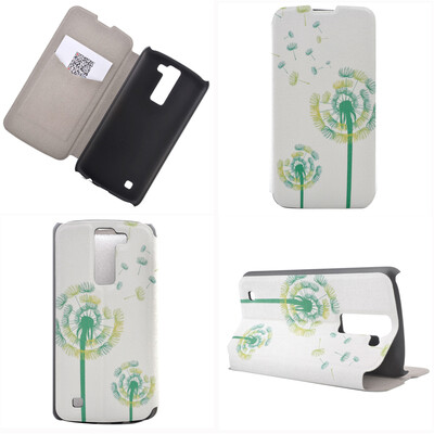 

Green Dandelion Design PU Leather Flip Cover Wallet Card Holder Case for LG K8