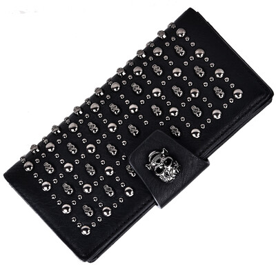 

Dougu глаз женского кошелек длинный отрезок европейских и американских Повседневный череп сцепления вечерних сумок многофункционального черный QB005