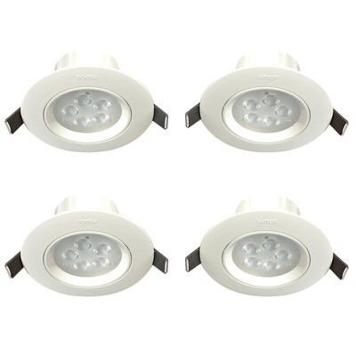 

Jingdong Supermarket] Simon (SIMON) LED Spotlight Ceiling Light ivory white 4-watt white open hole 7.5-8.5 cm four special equipment
