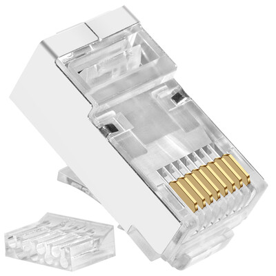 

CNCOB CN-C6E5A-2D один ряд из шести отдельных два кристалла голову 8P8C сетевой кабель RJ45 неэкранированной разъем Gigabit Ethernet (50 / мешок)
