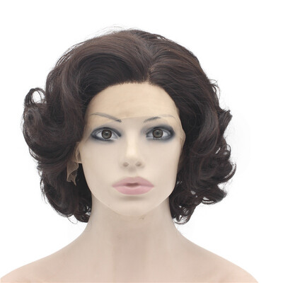 

Short Curly Dark Brown Mix Stylish Lace Front Wig