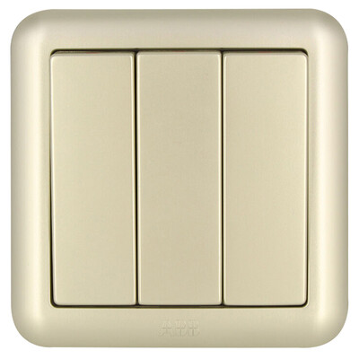 

ABB switch socket panel three open dual control switch Dejing series gold AJ107-PG