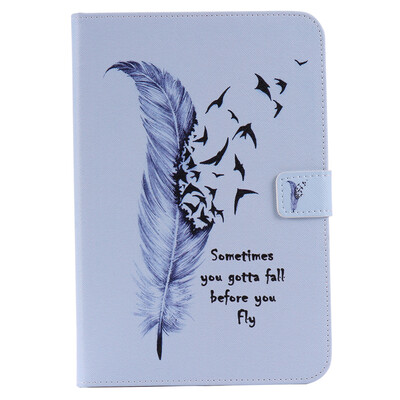 

Feather Design PU Leather Flip Cover Wallet Card Holder Case for IPAD 6