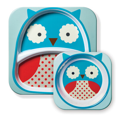 

SKIP HOP Cute Zoo Imitation Porcelany Dropping Детская детская посуда Set - Сова 6 месяцев и более Импорт в США