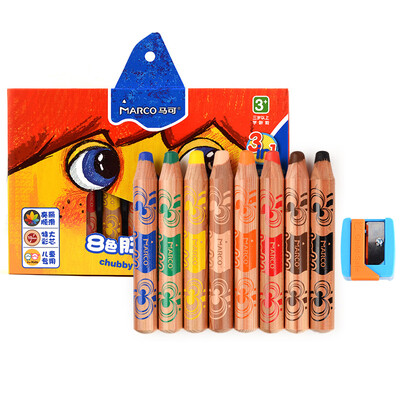 

Marco MARCO 1800-8CB fat color 8 color children painting color pencil solid watercolor crayon triple
