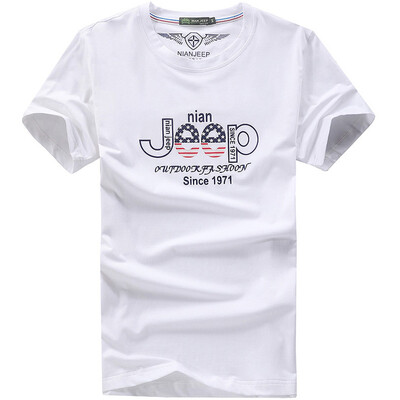 

Jeep Shield NIAN JEEP Short Sleeve T-Shirt Men&39s Round Outdoors Mountaineering Leisure T-Shirt 9273 White 3XL
