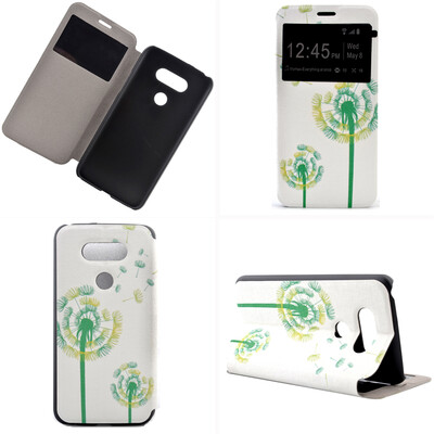 

Green Dandelion Design PU Leather Flip Cover Wallet Card Holder Case for LG G5
