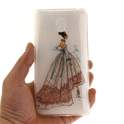 

Hand-painted dress Pattern Soft Thin TPU Rubber Silicone Gel Case Cover for Lenovo Vibe P1
