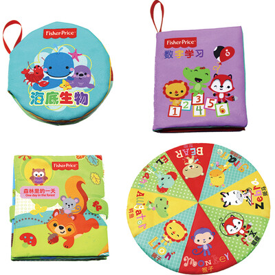 

Fisher Fisher-Price Младенец ребенок ткань книги ткань книги пакет (в том числе четыре биологических познавательного цифровых животных) Просвещения раннего детства обучающие игрушки F0811