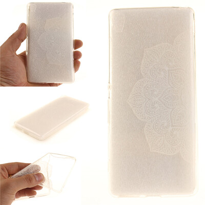 

Половина белые цветы шаблон Мягкий тонкий ТПУ Резиновая крышка случая силикона геля для SONY Xperia XA