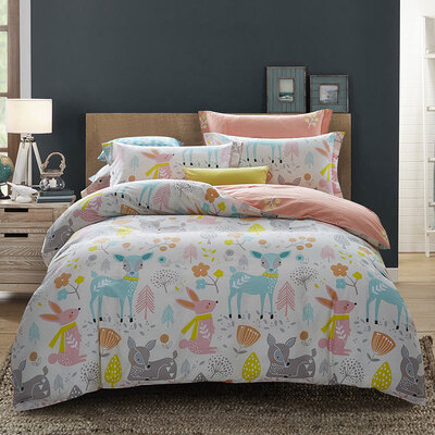 

Xin Xin home textiles cotton skin high-profile high-density twill printing double bed four-piece suit for 15 18 m bed happy time