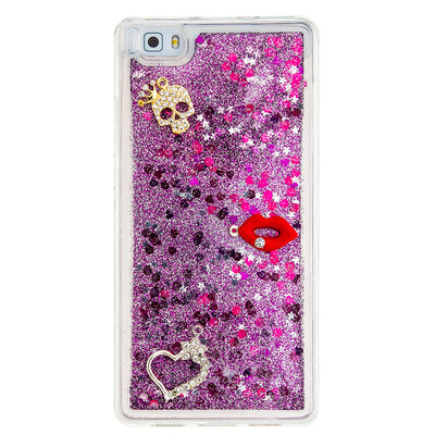 

Dynamic Quicksand Glitter Liquid Soft TPU Case Cover For HUAWEI P8LITE