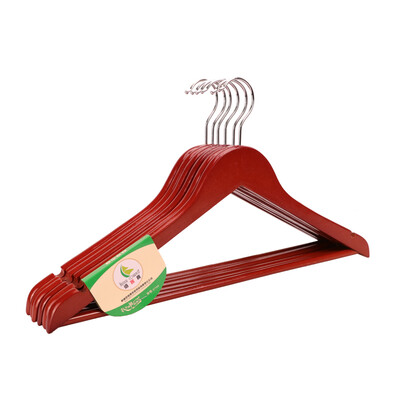

Butler Courtesy red wood clothes hanger 6 loaded