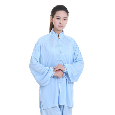 

Li Ning Taiji clothing men and women martial arts practice uniforms tai chi clothing fitness aerobics morning practice clothing performance suit basic section light blue
