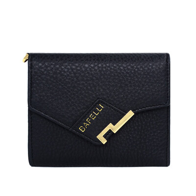 

Baffei Li (BAFELLI) lychee fur layer walnut wallet lady zipper wallet three fold short paragraph purse BA2-1A0029 black