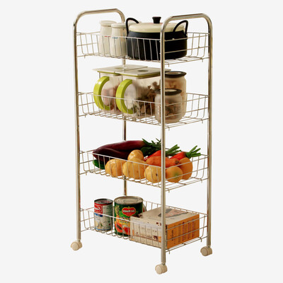 

Ou Runzhe shelf stainless steel upgrade version can be moved 4 store storage storage vehicles