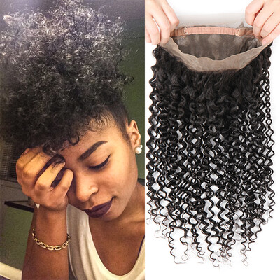 

Brazilian Curly Hair 360 Lace Frontal 2242 360 Brazilian Frontals 360 Frontal Lace Virgin Hair With Baby Hair Free Shipping