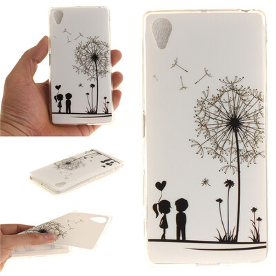 

Lovers&dandelion Pattern Soft Thin TPU Rubber Silicone Gel Case Cover for SONY Xperia XA