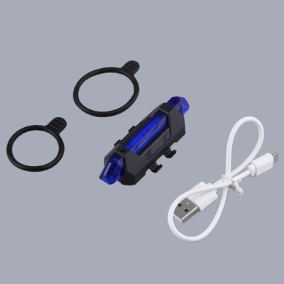 

5-LED USB Rechargeable Bicycle Bike Cycling Tail Rear Light 4 Mode Lamp