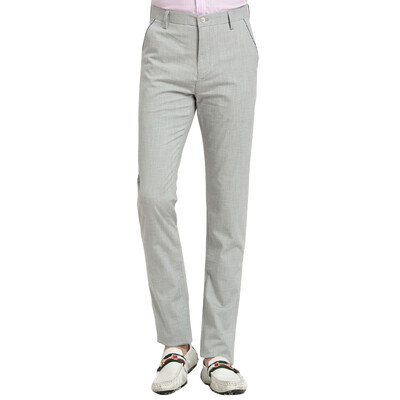 

Acacia bird xiangsiniao casual pants men summer thin section simple waist slanting pocket design straight trousers S2 light gray 38
