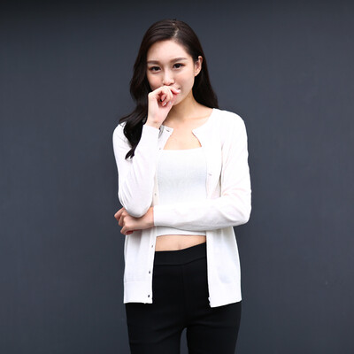 

Antarctic Nanjiren Knitwear Women&39s Fashion Cardigan Slim Long Sleeve Sweater Women&39s White  16572