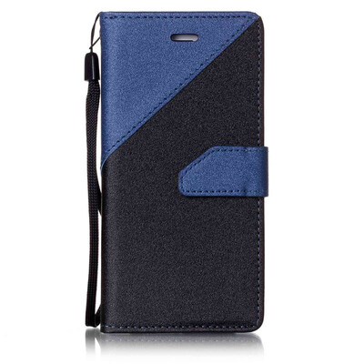 

Черный + синий сапфир дизайн PU кожаный бумажник чехол Классический откидная крышка с подставкой Функция и слот кредитной карты дл