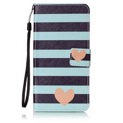 

Blue Stripes Дизайн PU кожа флип Обложка Кошелек для карты памяти чехол для Huawei Y6 II