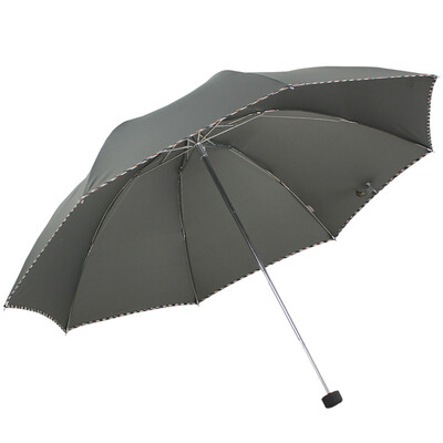 

Jingdong supermarket] heaven umbrella strong water-repellent collision cloth a dry three fold sunny umbrella deep green 307E