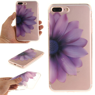 

Half flower Pattern Soft Thin TPU Rubber Silicone Gel Case Cover for IPHONE 7 Plus