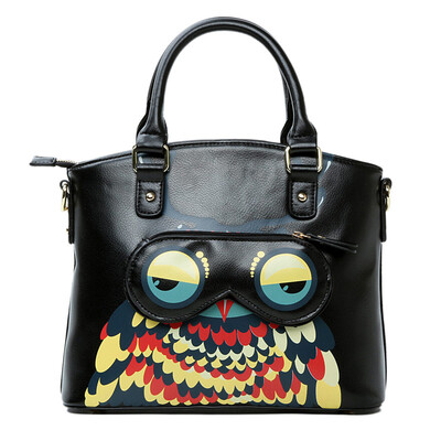 

Excellent ha howru new bag Korean version of the owl bag handbag shoulder fashion female bag 4EI03229 black
