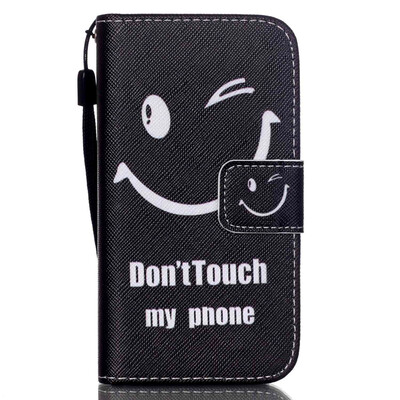 

Smiling Face Design PU Leather Flip Cover Wallet Card Holder Case for SAMSUNG S4