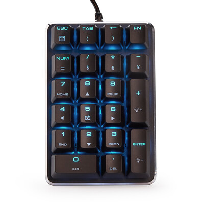 

Magic baby magicforce 21 key mini mechanical digital keypad black ice blue light good Darling green axis financial accounting with the switch