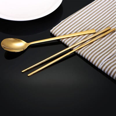 

【Jingdong Supermarket】 Sunshine Feige Korean Tableware Set 304 Stainless Steel Chopsticks Spoon Titanium Two-piece Set 1383