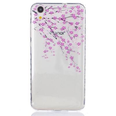 

Peach blossom Pattern Soft Thin TPU Rubber Silicone Gel Case Cover for HUAWEI Honor 5AY6 II