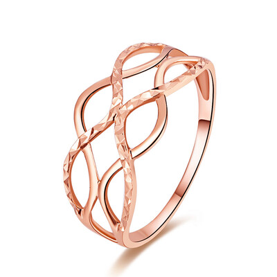 

DEMONE DEMONE SR0331KJ13 18K gold rose gold hollow ring color gold big hollow ring female models Korean version