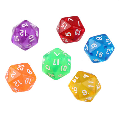 

6pcs/Set Games Multi Sides Dice D20 Gaming Dices Game Playing Mixed Color