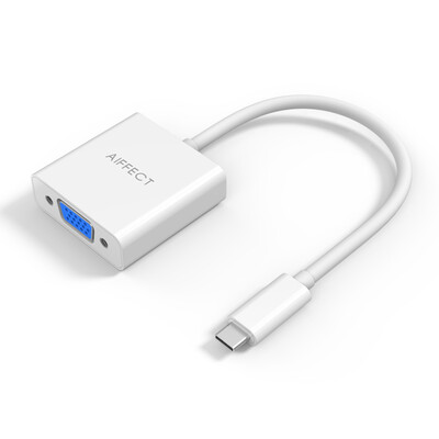 

AIFFECT CCV1-W02 Type-C to VGA Converter / Adapter USB3.1 to VGA Adapter Support Macbook air Connection TV Projector
