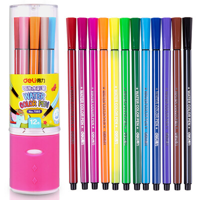 

Deli 7065 colorful colorful watercolor pencil pen 12 color tube packaging color random