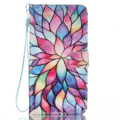 

Colorful Flowers Design PU Leather Flip Cover Wallet Card Holder Case for LG V20