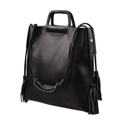 

Bean Drums Shoulder Bag Women Korean casual Messenger bag tassel trend ladies handbag G00276 black