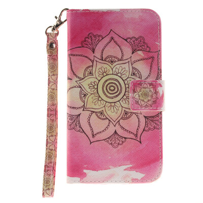 

Pink flower Design PU Leather Flip Cover Wallet Card Holder Case for LG G3
