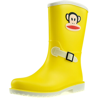 

Jingdong supermarket] PaulFrank mouth monkey rain boots fashion boots women in the tube color water shoes PF1003 pink 36 yards